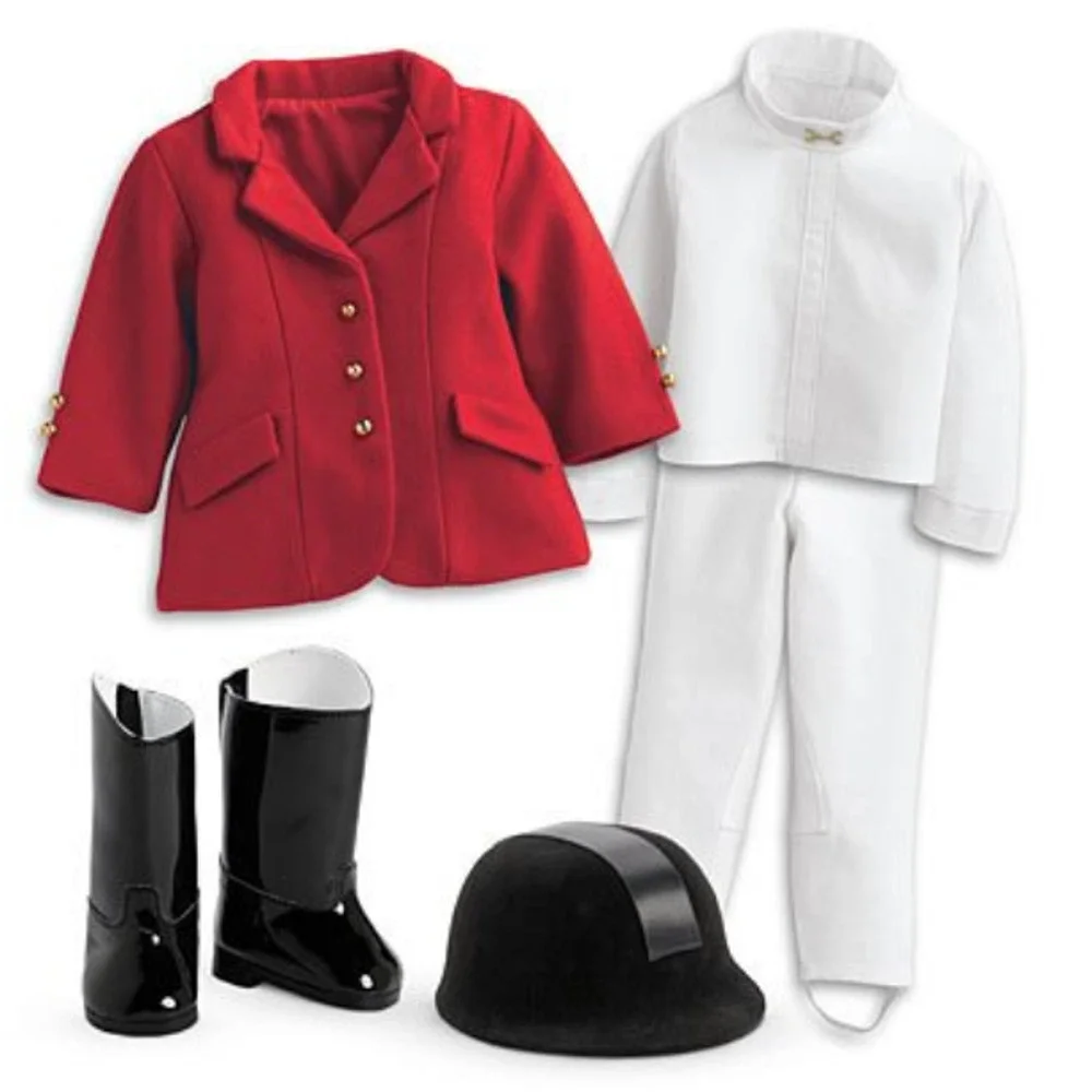 American Girl Doll Equestrian Outfit Horseback Riding Breeches Helmet Boots Top